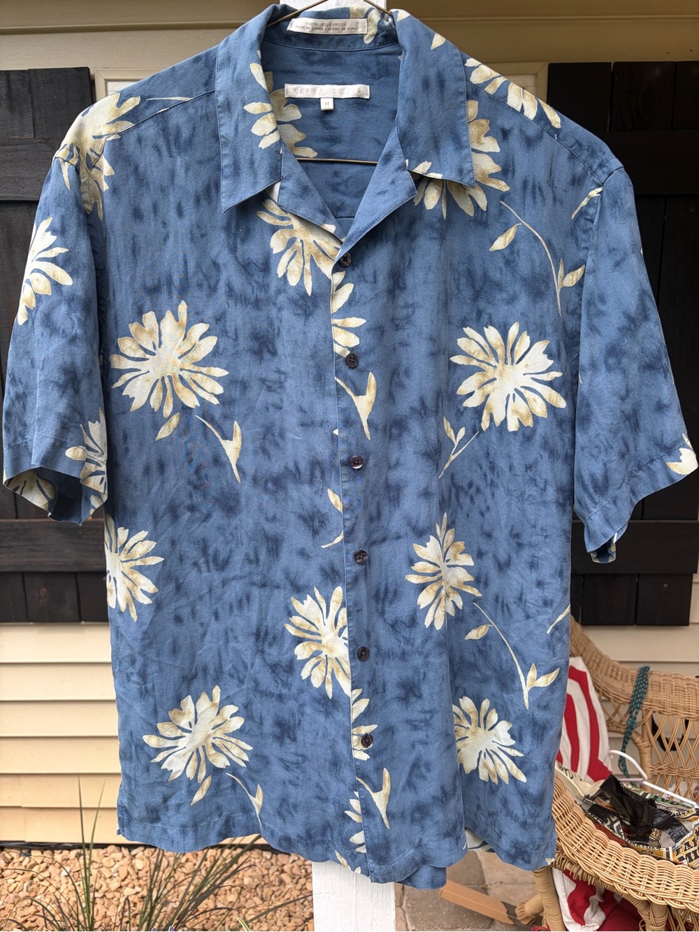 Perry Ellis 100% Silk Hawaiian Shirt